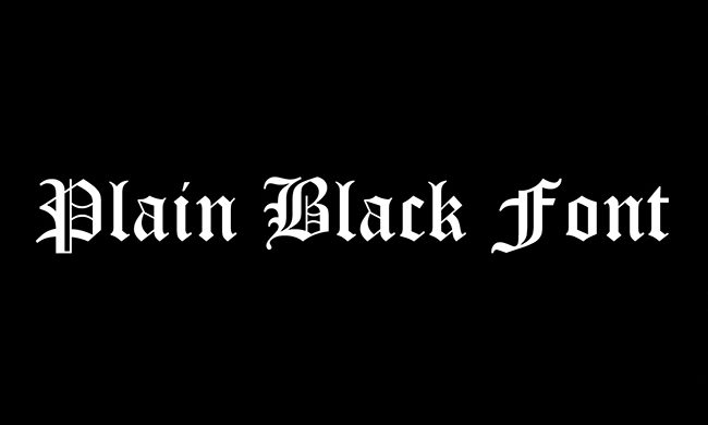 Plain Black Font Family Free Download