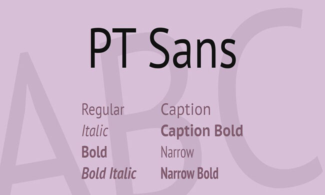 PT Sans Font Family Free Download