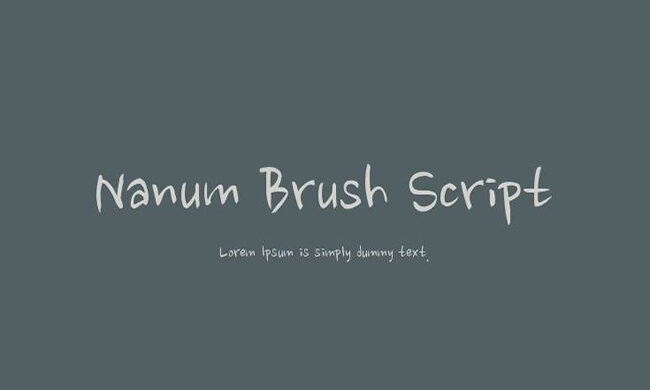 Nanum Brush Script Font Family Free Download